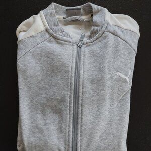 Puma Grey and White Zip Up Jacket size M